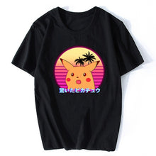 Load image into Gallery viewer, Surprised Pikachu Vaporwave Japanese Cotton Men Cool Anime Pokemon T-shirt Aesthetic Harajuku Streetwear Camisetas Hombre