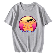 Load image into Gallery viewer, Surprised Pikachu Vaporwave Japanese Cotton Men Cool Anime Pokemon T-shirt Aesthetic Harajuku Streetwear Camisetas Hombre