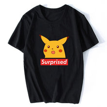 Load image into Gallery viewer, Surprised Pikachu Vaporwave Japanese Cotton Men Cool Anime Pokemon T-shirt Aesthetic Harajuku Streetwear Camisetas Hombre