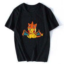 Load image into Gallery viewer, Surprised Pikachu Vaporwave Japanese Cotton Men Cool Anime Pokemon T-shirt Aesthetic Harajuku Streetwear Camisetas Hombre