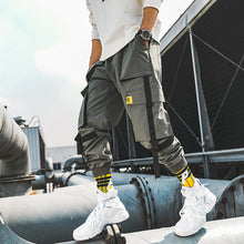 Load image into Gallery viewer, LAPPSTER Men Ribbons Streetwear Cargo Pants 2019 Autumn Hip Hop Joggers Pants Overalls Black Fashions Baggy Pockets Trousers