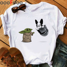 Load image into Gallery viewer, Baby Yoda Mandalorian Cute Anime T Shirt Men/women Bebe Yoda Funny Cartoon T-shirt Kawaii Tshirt Fashion Top Tees Male/female
