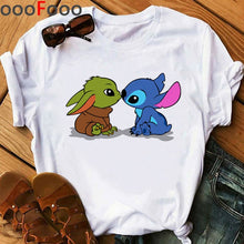 Load image into Gallery viewer, Baby Yoda Mandalorian Cute Anime T Shirt Men/women Bebe Yoda Funny Cartoon T-shirt Kawaii Tshirt Fashion Top Tees Male/female