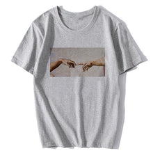Load image into Gallery viewer, Michelangelo Hands T Shirt Ulzzang Vintage Women-men Aesthetic Tshirt 90s T-shirt Aesthetic Camisetas Grunge Unisex Harajuku New
