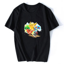 Load image into Gallery viewer, Surprised Pikachu Vaporwave Japanese Cotton Men Cool Anime Pokemon T-shirt  Aesthetic Harajuku Streetwear Camisetas Hombre
