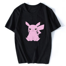 Load image into Gallery viewer, Surprised Pikachu Vaporwave Japanese Cotton Men Cool Anime Pokemon T-shirt  Aesthetic Harajuku Streetwear Camisetas Hombre
