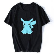 Load image into Gallery viewer, Surprised Pikachu Vaporwave Japanese Cotton Men Cool Anime Pokemon T-shirt  Aesthetic Harajuku Streetwear Camisetas Hombre
