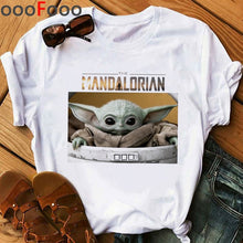 Load image into Gallery viewer, Baby Yoda Mandalorian Cute Anime T Shirt Men/women Bebe Yoda Funny Cartoon T-shirt Kawaii Tshirt Fashion Top Tees Male/female
