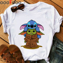 Load image into Gallery viewer, Baby Yoda Mandalorian Cute Anime T Shirt Men/women Bebe Yoda Funny Cartoon T-shirt Kawaii Tshirt Fashion Top Tees Male/female
