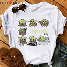 Load image into Gallery viewer, Baby Yoda Mandalorian Cute Anime T Shirt Men/women Bebe Yoda Funny Cartoon T-shirt Kawaii Tshirt Fashion Top Tees Male/female
