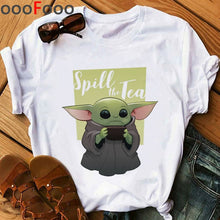 Load image into Gallery viewer, Baby Yoda Mandalorian Cute Anime T Shirt Men/women Bebe Yoda Funny Cartoon T-shirt Kawaii Tshirt Fashion Top Tees Male/female
