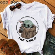 Load image into Gallery viewer, Baby Yoda Mandalorian Cute Anime T Shirt Men/women Bebe Yoda Funny Cartoon T-shirt Kawaii Tshirt Fashion Top Tees Male/female
