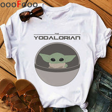 Load image into Gallery viewer, Baby Yoda Mandalorian Cute Anime T Shirt Men/women Bebe Yoda Funny Cartoon T-shirt Kawaii Tshirt Fashion Top Tees Male/female
