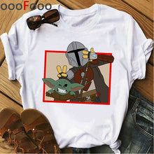 Load image into Gallery viewer, Baby Yoda Mandalorian Cute Anime T Shirt Men/women Bebe Yoda Funny Cartoon T-shirt Kawaii Tshirt Fashion Top Tees Male/female
