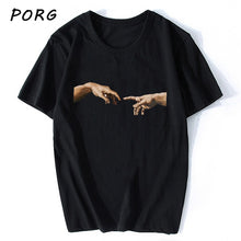 Load image into Gallery viewer, Michelangelo Hands T Shirt Ulzzang Vintage Women-men Aesthetic Tshirt 90s T-shirt Aesthetic Camisetas Grunge Unisex Harajuku New
