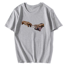 Load image into Gallery viewer, Michelangelo Hands T Shirt Ulzzang Vintage Women-men Aesthetic Tshirt 90s T-shirt Aesthetic Camisetas Grunge Unisex Harajuku New
