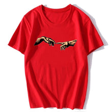 Load image into Gallery viewer, Michelangelo Hands T Shirt Ulzzang Vintage Women-men Aesthetic Tshirt 90s T-shirt Aesthetic Camisetas Grunge Unisex Harajuku New
