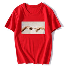 Load image into Gallery viewer, Michelangelo Hands T Shirt Ulzzang Vintage Women-men Aesthetic Tshirt 90s T-shirt Aesthetic Camisetas Grunge Unisex Harajuku New
