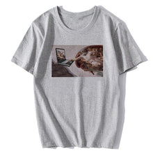 Load image into Gallery viewer, Michelangelo Hands T Shirt Ulzzang Vintage Women-men Aesthetic Tshirt 90s T-shirt Aesthetic Camisetas Grunge Unisex Harajuku New
