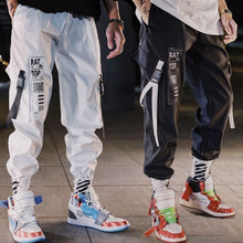 Load image into Gallery viewer, Hip hop Streetwear Men Harem Cargo Pants Korean Jogger Sweatpants Solid color Black White Ankle Length Trousers White Techwear
