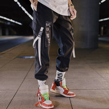 Load image into Gallery viewer, Hip hop Streetwear Men Harem Cargo Pants Korean Jogger Sweatpants Solid color Black White Ankle Length Trousers White Techwear
