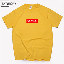 Load image into Gallery viewer, Men's Senpai Anime Girl Nerdy Cotton Black Print T-shirt Women Manga Streetwear Tee Cotton Tshirt Unisex Harajuku Clothes
