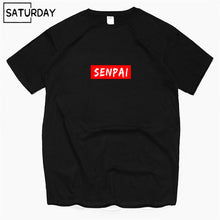 Load image into Gallery viewer, Men's Senpai Anime Girl Nerdy Cotton Black Print T-shirt Women Manga Streetwear Tee Cotton Tshirt Unisex Harajuku Clothes
