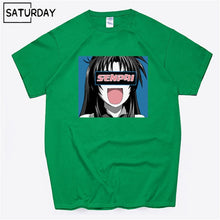 Load image into Gallery viewer, Men's Senpai Anime Girl Nerdy Cotton Black Print T-shirt Women Manga Streetwear Tee Cotton Tshirt Unisex Harajuku Clothes
