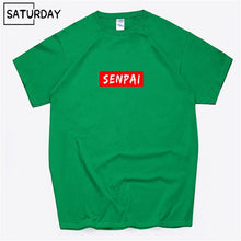 Load image into Gallery viewer, Men's Senpai Anime Girl Nerdy Cotton Black Print T-shirt Women Manga Streetwear Tee Cotton Tshirt Unisex Harajuku Clothes
