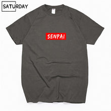 Load image into Gallery viewer, Men's Senpai Anime Girl Nerdy Cotton Black Print T-shirt Women Manga Streetwear Tee Cotton Tshirt Unisex Harajuku Clothes
