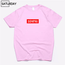 Load image into Gallery viewer, Men's Senpai Anime Girl Nerdy Cotton Black Print T-shirt Women Manga Streetwear Tee Cotton Tshirt Unisex Harajuku Clothes
