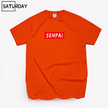 Load image into Gallery viewer, Men's Senpai Anime Girl Nerdy Cotton Black Print T-shirt Women Manga Streetwear Tee Cotton Tshirt Unisex Harajuku Clothes
