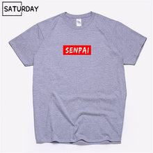 Load image into Gallery viewer, Men's Senpai Anime Girl Nerdy Cotton Black Print T-shirt Women Manga Streetwear Tee Cotton Tshirt Unisex Harajuku Clothes
