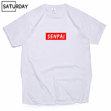 Load image into Gallery viewer, Men's Senpai Anime Girl Nerdy Cotton Black Print T-shirt Women Manga Streetwear Tee Cotton Tshirt Unisex Harajuku Clothes
