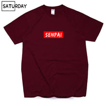 Load image into Gallery viewer, Men's Senpai Anime Girl Nerdy Cotton Black Print T-shirt Women Manga Streetwear Tee Cotton Tshirt Unisex Harajuku Clothes
